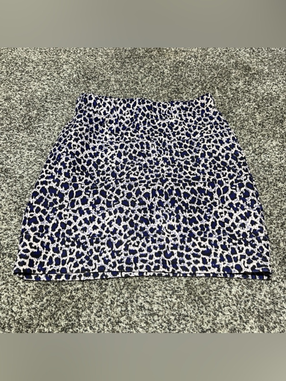 Womens Mini Skirt Forever 21 Blue Leopard Print Size Small Y2K Party Club